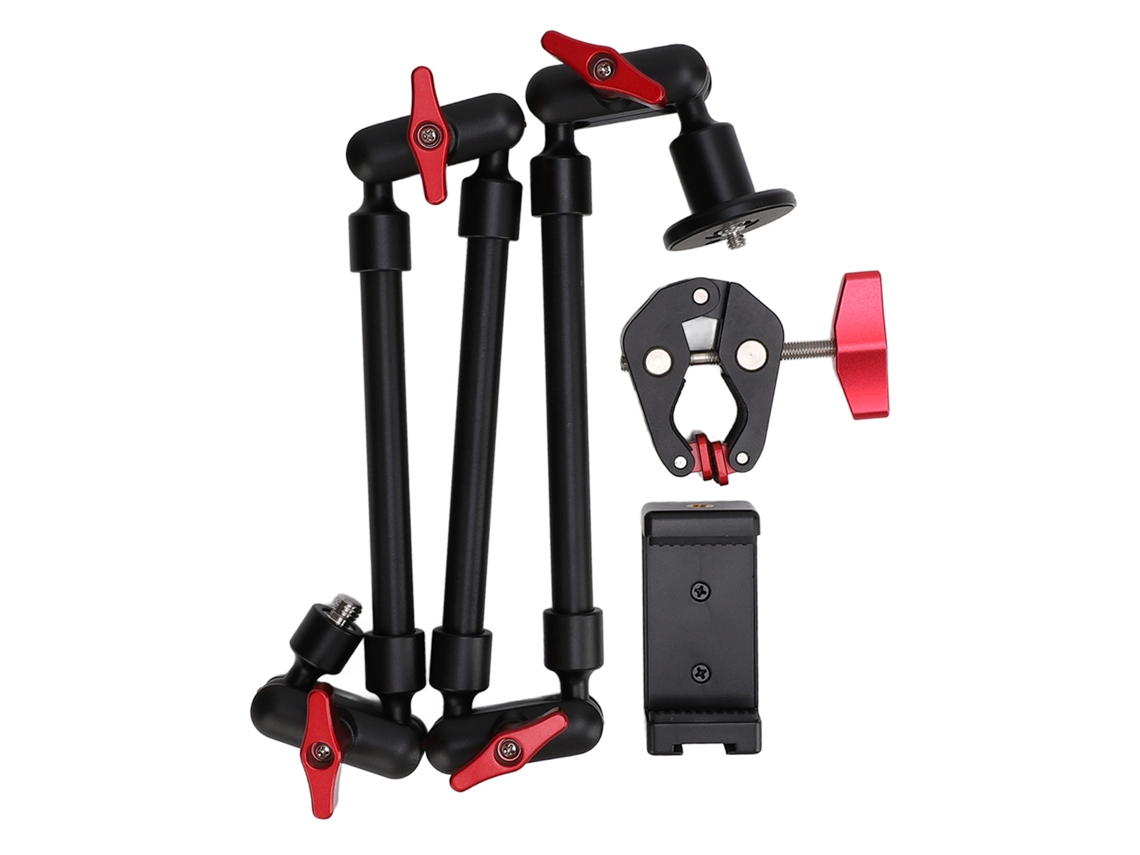 Soporte para cámara de oficina, soporte ajustable para cámara y teléfono, abrazadera de escritorio para cámara y smartphone