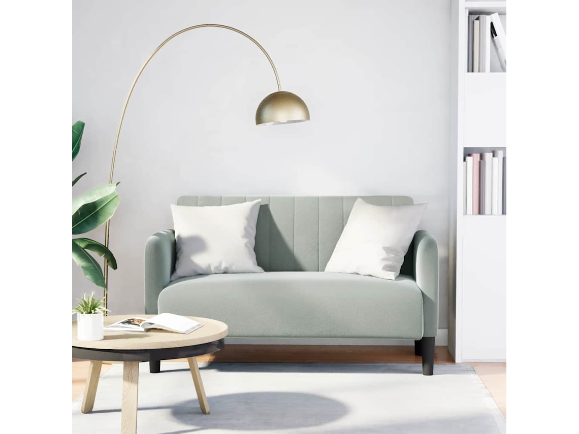 Sofá Loveseat | Sofá De Dos Plazas Gris Claro 109 Cm Terciopelo Wsd749512