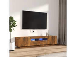 Pack Muebles de Armario Tv 2Pzs con Leds Madera Roble Ahumado