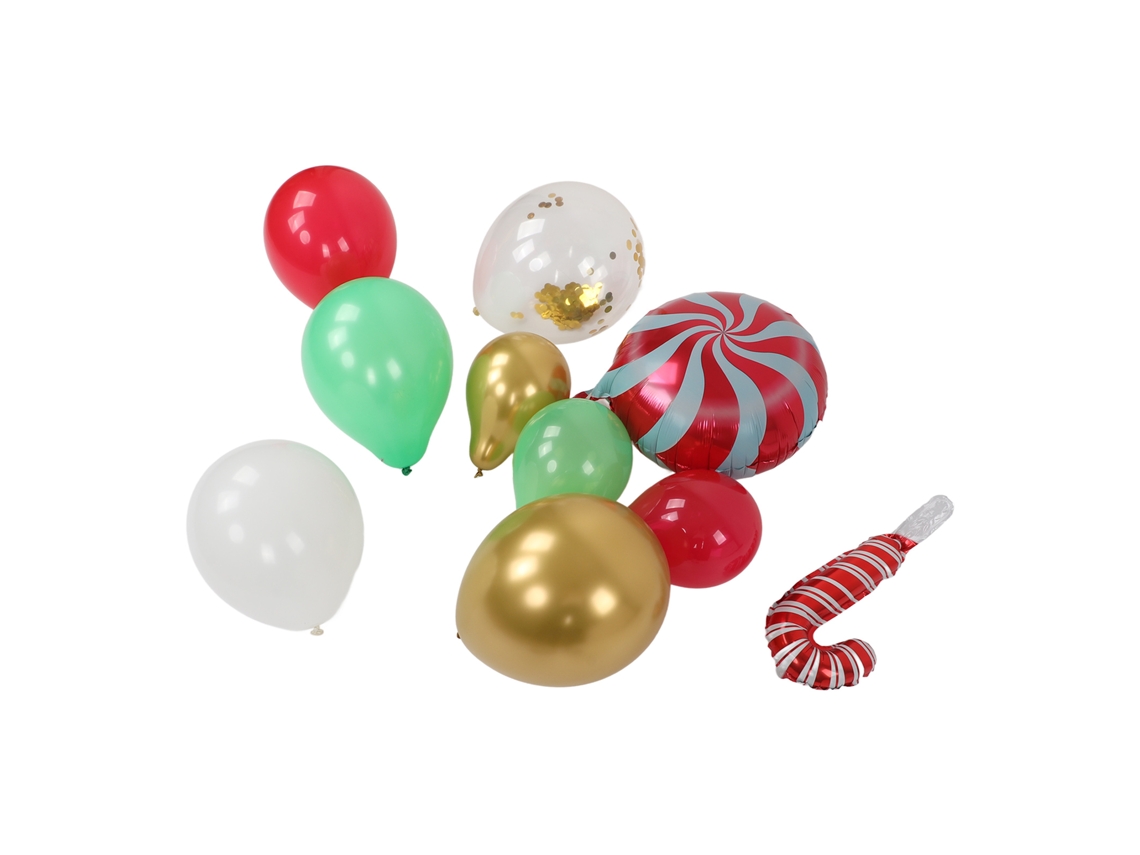 Kit De Guirnalda De Globos Con Forma De Caramelos Navideños, Látex Y Papel De Aluminio De Primera Calidad, 98 Piezas.