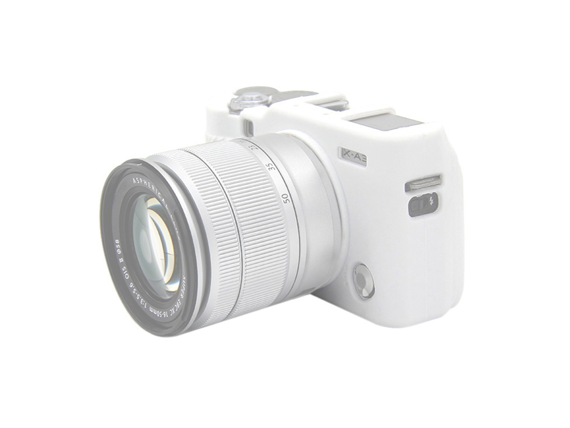 Funda protectora de silicona suave para Fujifilm X A3 / X A10 blanca Zruxe
