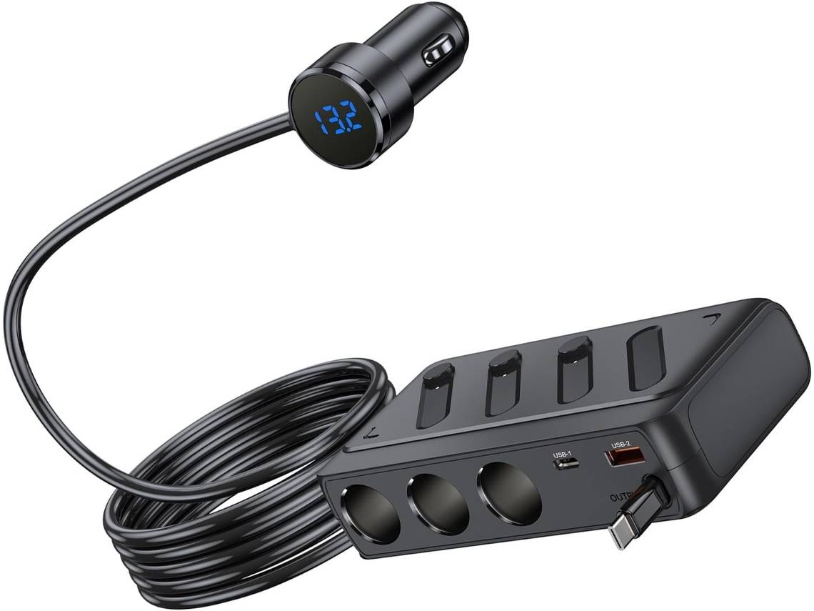 Convertidor De Potencia Usb De Tres Puertos Compatible Con Transferencia