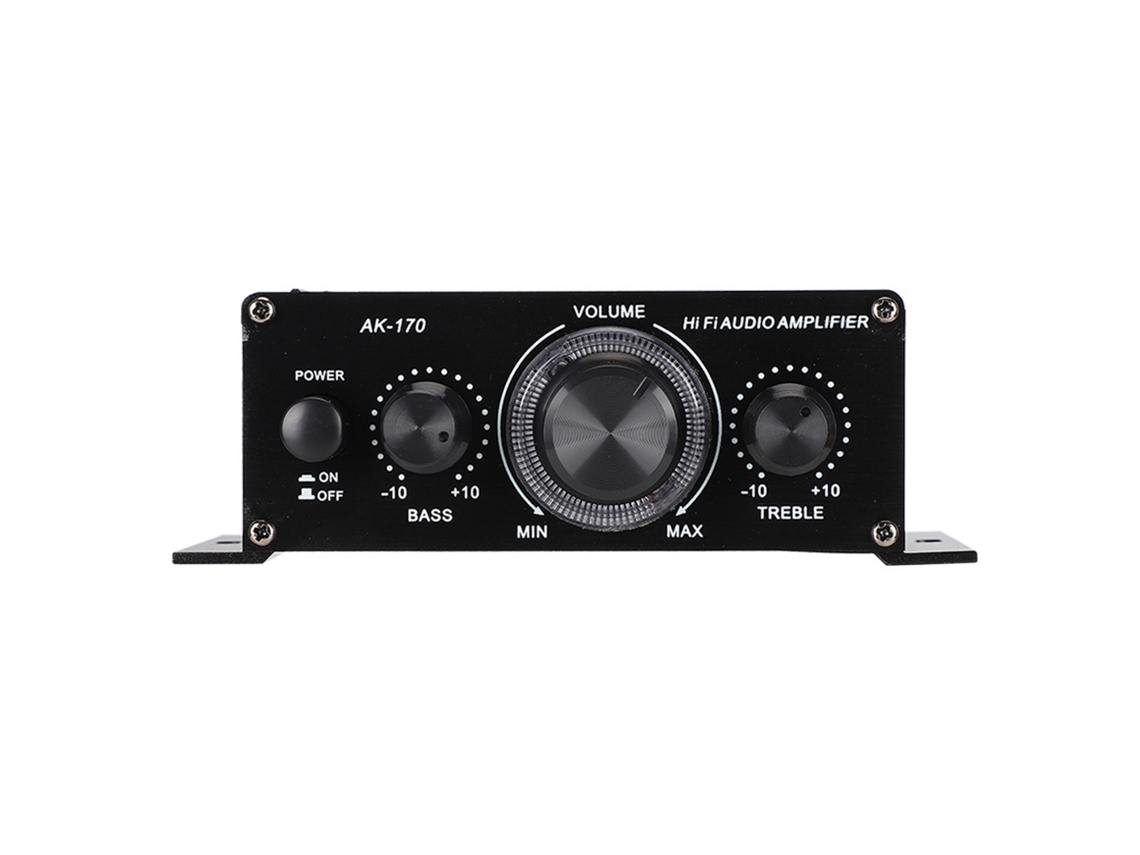 Amplificador Mali mini AK170, 20W+20W, 12V, resolução 47k, baixa distorção