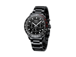 Reloj De Pulsera De Cuarzo De 6 Manecillas Para Hombre, Elegante Y Con Calendario, Correa Deportiva De Acero Inoxidable (negro).
