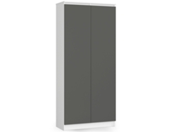 Librería Akord R80 Blanco 80 Cm 2 Puertas Frente En Color Grafito Gris 4 Estantes 80x35x180 Cm