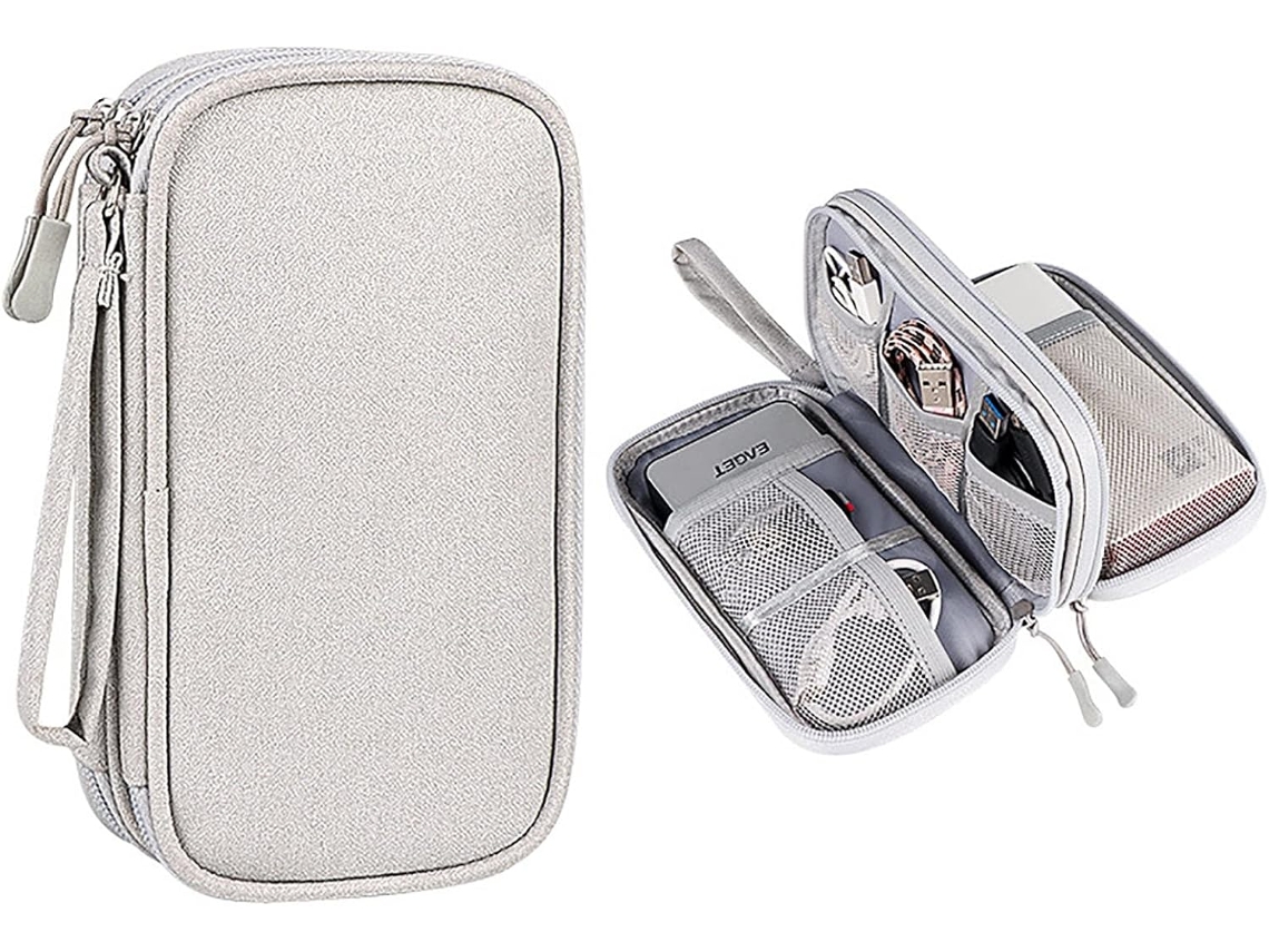 Cable Electrónico De Viaje Impermeable, Dos Capas, Bolsa De Almacenamiento Multifuncional S CHRUI Gris Claro