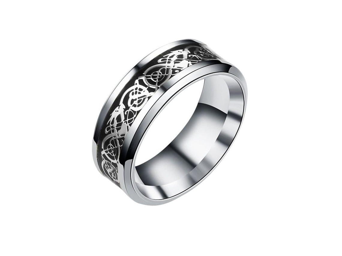Anillo De Acero Inoxidable Vintage Linjou Talla 11 Boda Regalo Para Hombre Mujer 8mm