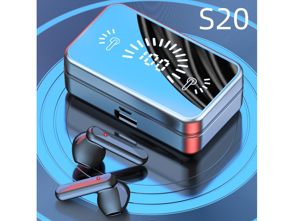 Audífonos S20 Bluetooth V5.2 intraaurales para juegos con pantalla digital inalámbrica y espejo, súper promoción Vayotoy