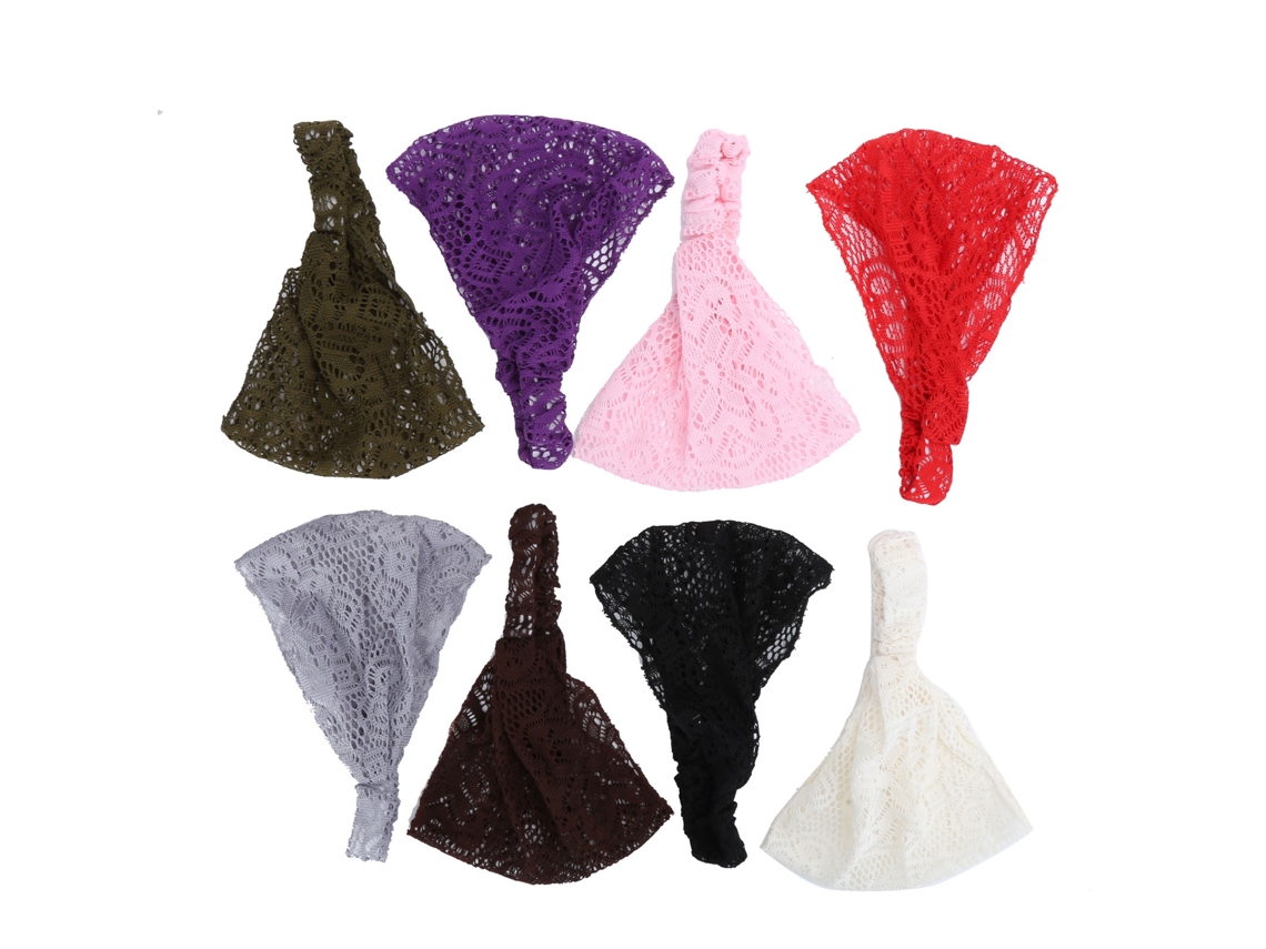 Vlrla-8unidades Lace Elastic Stretchy Cabelo Headbands Accessories