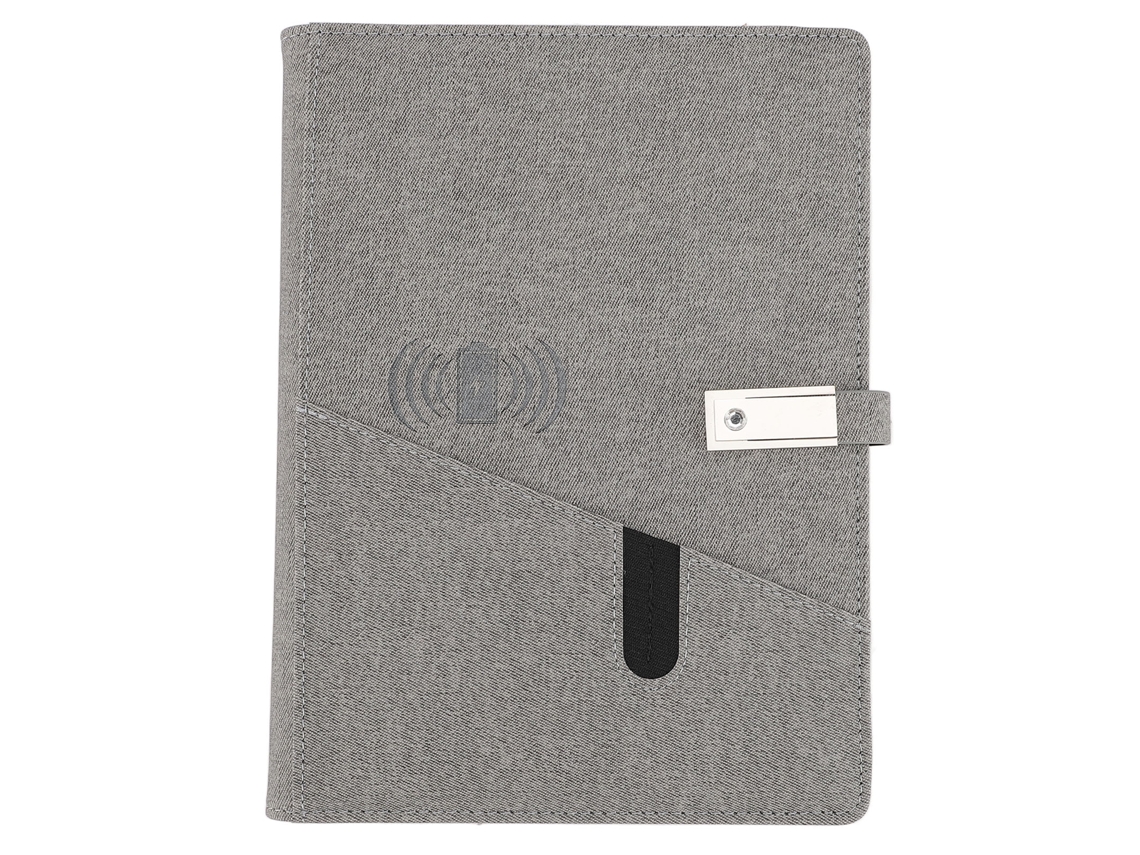 Ats-cuaderno Inteligente Pu A5 Con 3 Puertos De Carga Batsería 8000mah 80 Hojas 160 Páginas Estilo De Almacenamiento Dual