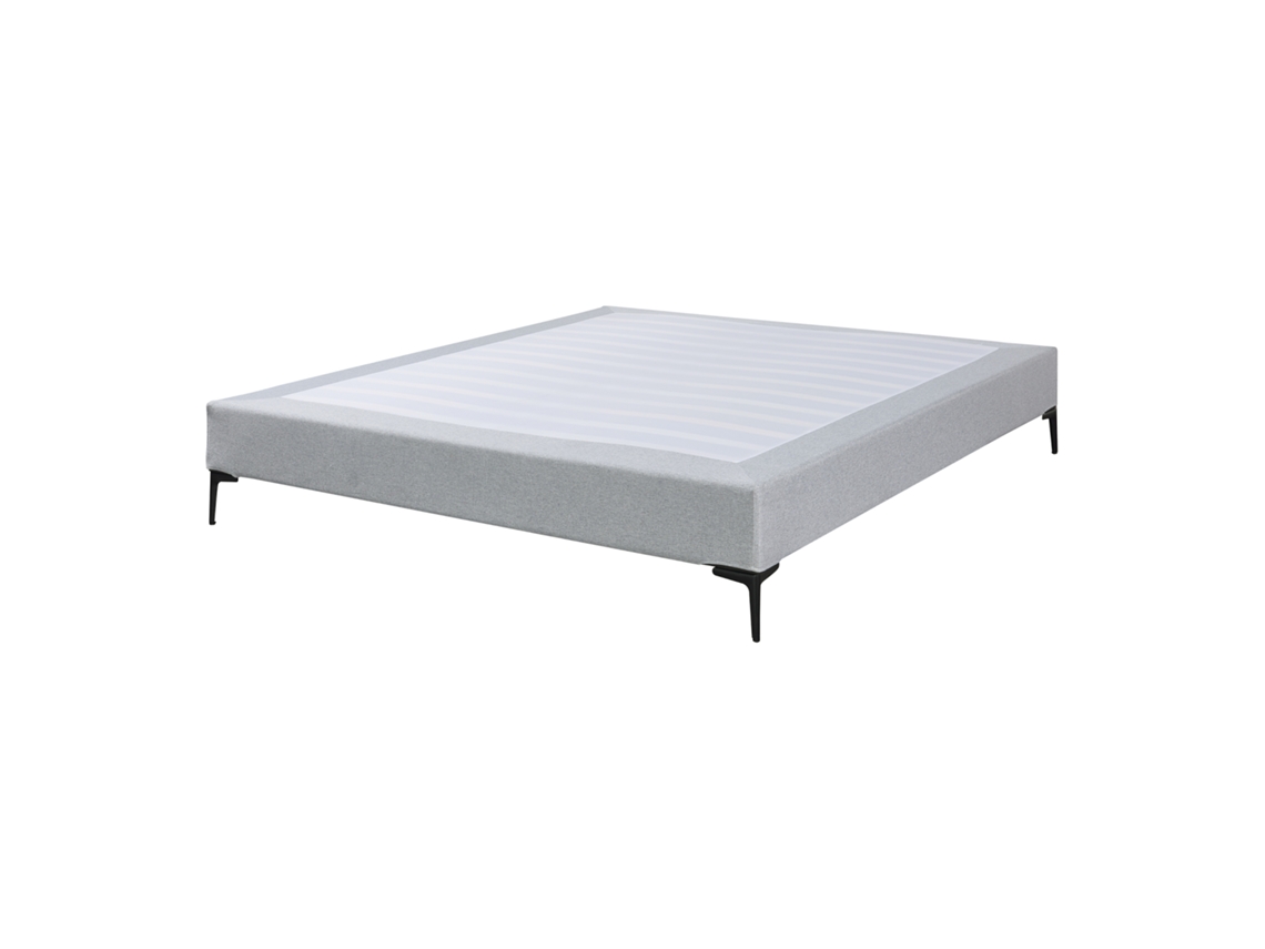 Cama de Matrimonio Lilla Revestimiento [EN.CASA] Tecido Gris (180x200cm)