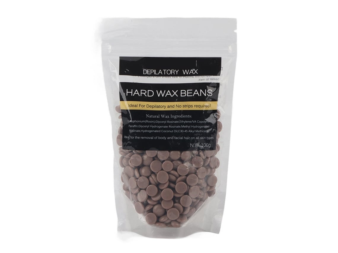 100g/bolsa Cera Dura Depilatoria Sin Tiras Para Piernas Y Brazos Frijoles De Cera (chocolate)