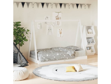 Estructura De Cama Infantil VIDAXL Blanco Madera (80x160 cm)