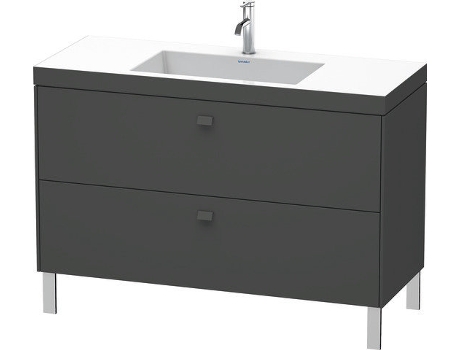 Lavamanos DURAVIT Brioso c-bonded con base de 120,0x48,0 cm 2 extraíbles sin rebosadero con banco con agujero para grifo sin agujero para grifo