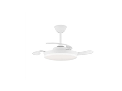 Ventilador LED Milky S Eco de 39 W y 3822 lm con control de temperatura y aspas retráctiles Cristalrecord