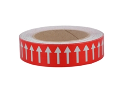 Adhesivo Reflectante Rojo Y Blanco Resistente Al Agua Con Forma De Flecha Direccional Para Señalización.