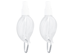 Juego De 2 Botellas De Viaje Con Llavero, 50 Ml, Plástico Transparente, A Prueba De Fugas, Recargables Para Cosméticos E Higiene, Portátiles.