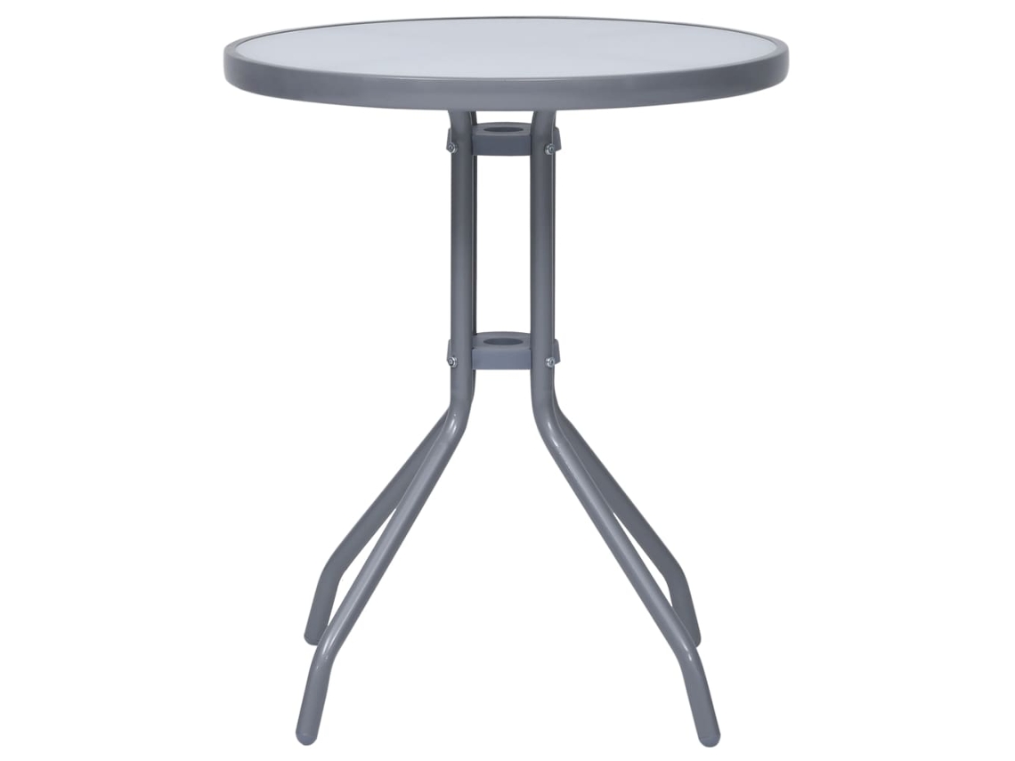 Maison Exclusive - Mesa de jardín de 60 cm en acero y cristal, gris claro