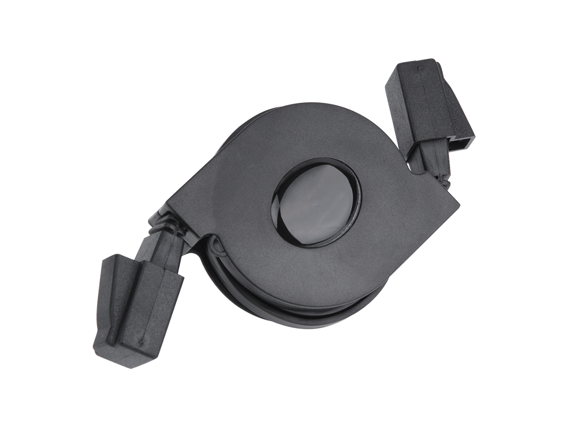 1 Pieza De Cable De Red Lan Cat6 Rj45 Ajustable Y Retráctil Nuevo Negro 2m