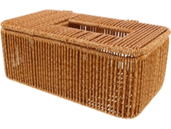 Caja de mimbre y seda para toallitas húmedas, portarrollos de papel higiénico trenzado, organizador de pañuelos, Slowmoose Tissues