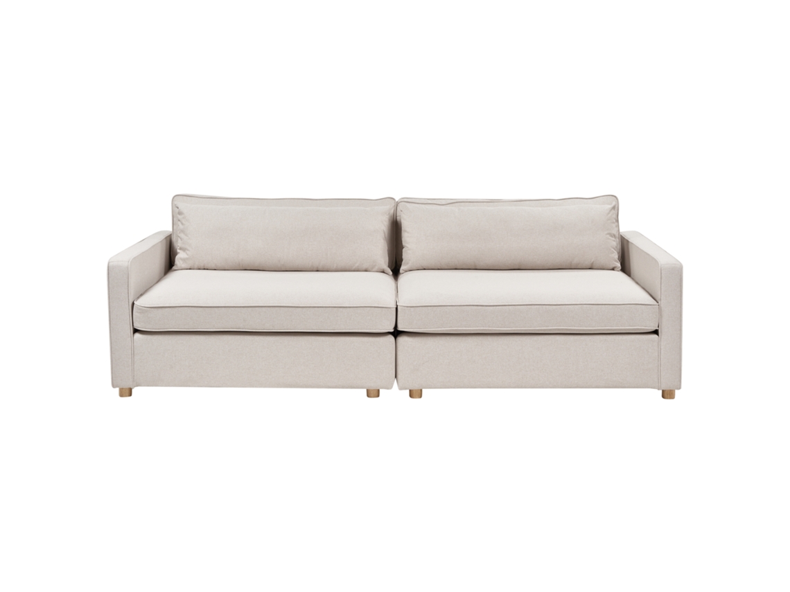 Sofá de 3 plazas BELIANI Vinstra de Poliéster Beige 250x125x80