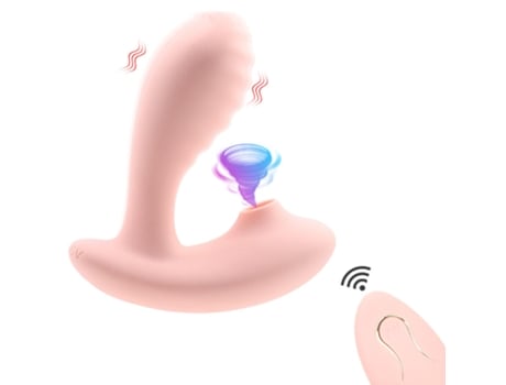 Vibrador de succión con control remoto 2 en 1 para mujer (rosa) OEMG