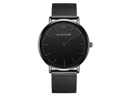 Reloj Hombre Vava Voom De Moda Con Correa De Metal Movimiento De Cuarzo Negro