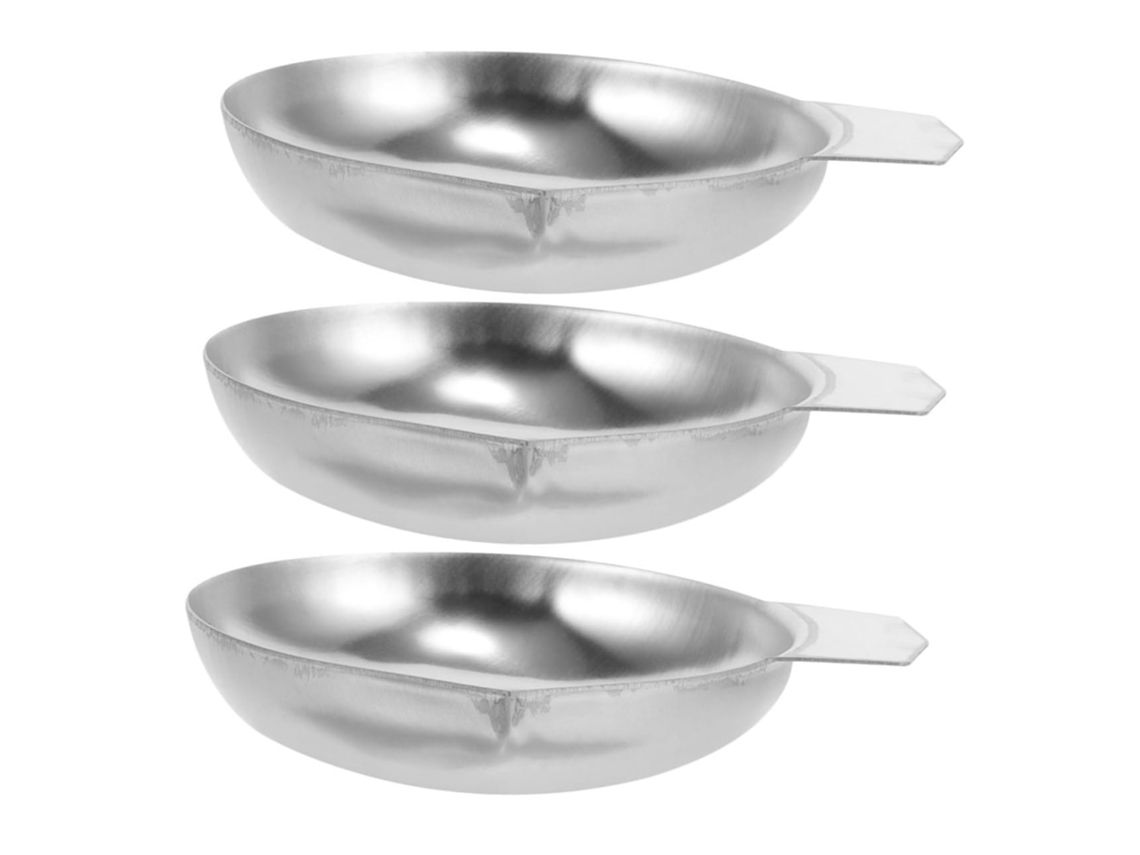 Juego de 3 bandejas de pesaje de acero inoxidable, plato para pesar joyas y polvos. Gokoco