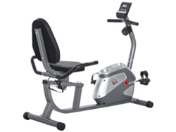 Bicicleta estática reclinada con pantalla LCD, 8 niveles de resistencia magnética, sensores de frecuencia cardíaca, respaldo ajustable, capacidad de 110 kg, para gimnasio en casa.