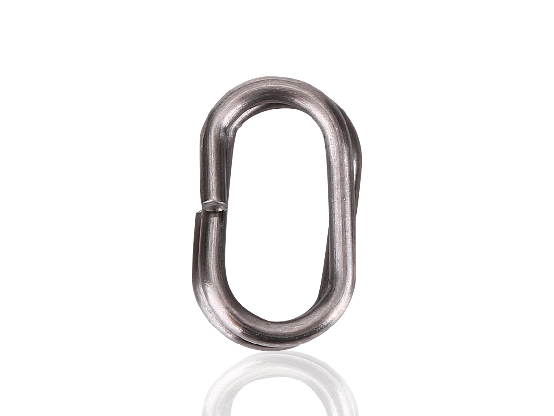 Conector de pesca con anillo ovalado de acero inoxidable, 100 unidades, 6x10 mm.