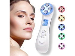 Masajeador facial de microcorriente, dispositivo de belleza de radiofrecuencia antiarrugas para rostro y cuello, dispositivo de terapia de luz LED PAR GOKOCO
