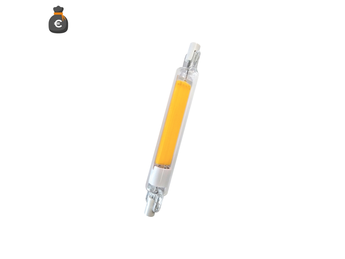 Bombilla LED R7s, 118 mm, 8 W, 1000 lm, cristal EM, Ø16 mm, 4000 K