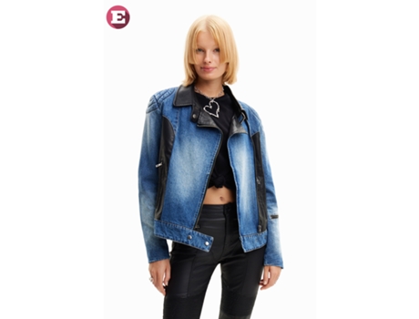 Chaqueta de Mujer DESIGUAL Vaquera Robson Mezclilla Negro (XL)