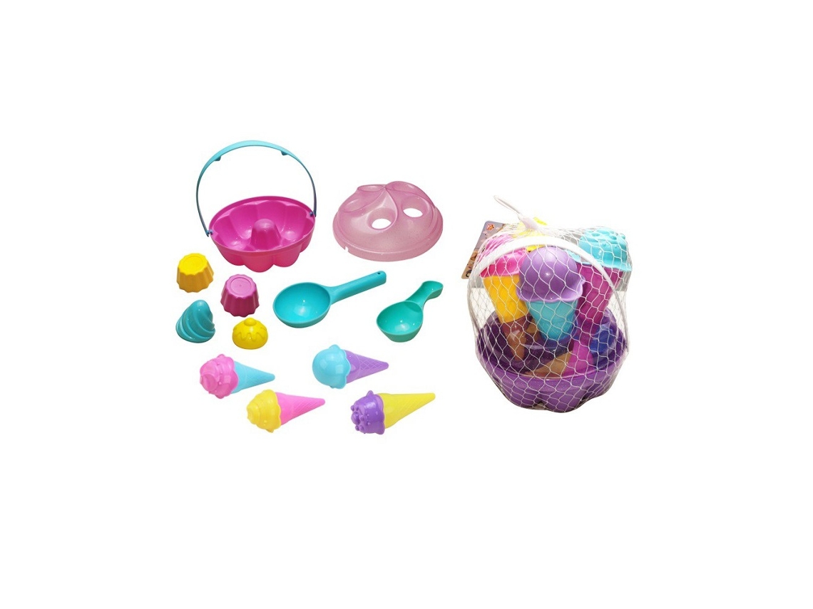 Set de Cubo de Playa Colorido con Accesorios Marbueno Verano