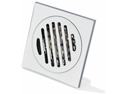 Desagüe Cuadrado De Acero Inoxidable De 100x100 Mm Con Rejilla Anticabello Para Ducha.