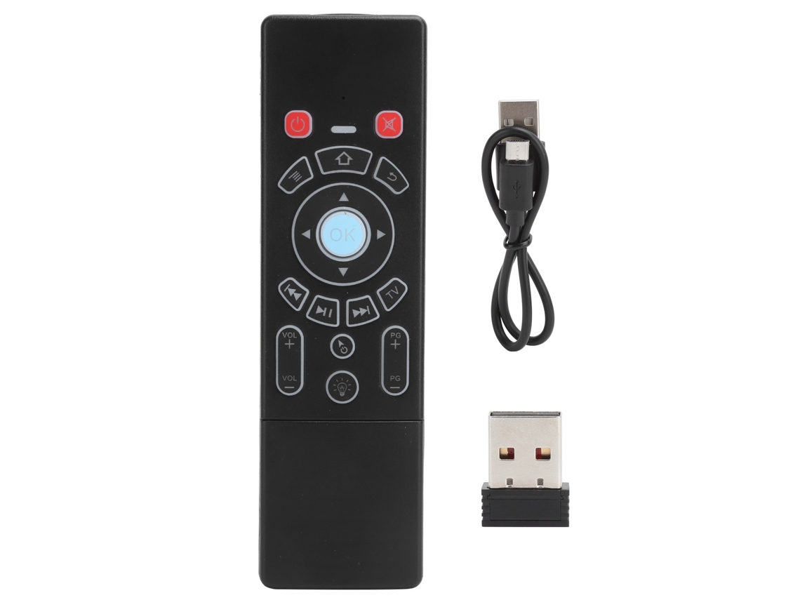 Teclado y ratón inalámbricos con control remoto y retroiluminación de 2,4 GHz.