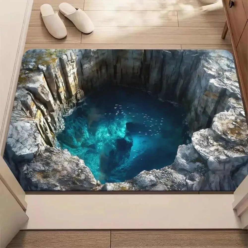 (estilo 1 80x120cm) Alfombra De Baño Antideslizante 3d, De Secado Rápido, Antideslizante