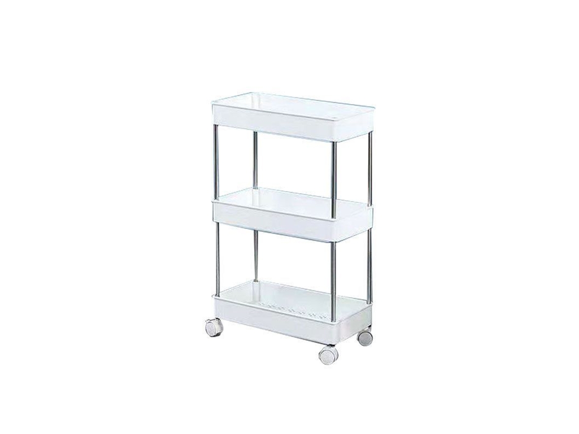 2026da-carrito De Almacenamiento Delgado De 3 Niveles Móvil Con Ruedas Para Cocina Baño Lavandería Espacios Estrechos Blanco