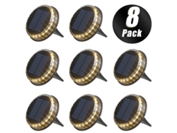 Luces Solares Led De Suelo, Luz Cálida, Ip68, Resistentes Al Agua, Para Jardín, Camino Y Patio (8 Unidades)