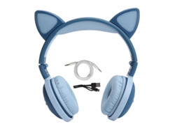 Fone De Ouvido Sem Fio Bluetooth 5.0 Com Luzes Led Orelhas De Gato Plegável Para Esportes Hifi
