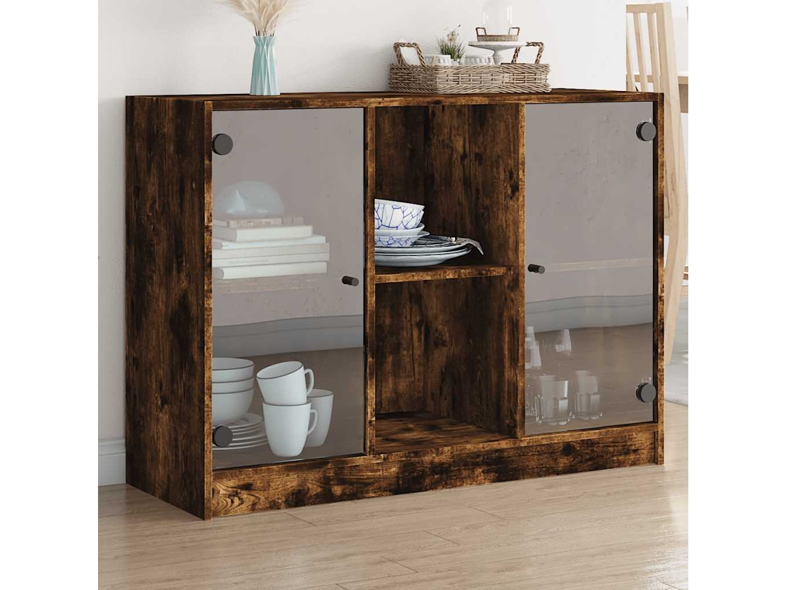 Aparador Madera De Ingeniería Roble Ahumado 102x37x75,5 Cm