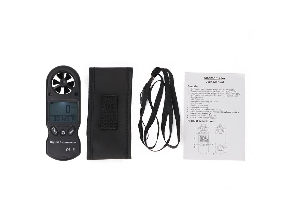 Anemómetro Digital Portátil Multifuncional Tl-300: Medidor De Velocidad Del Viento, Temperatura Y Humedad.