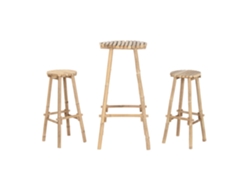 Set 3 Mesa Bar Bambú 2 Taburetes 50x50x105cm