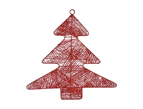 Adorno Natalício Vermelho Metal Plástico Árbol de Navidad 36,7 X 0,2 X 37,5 cm