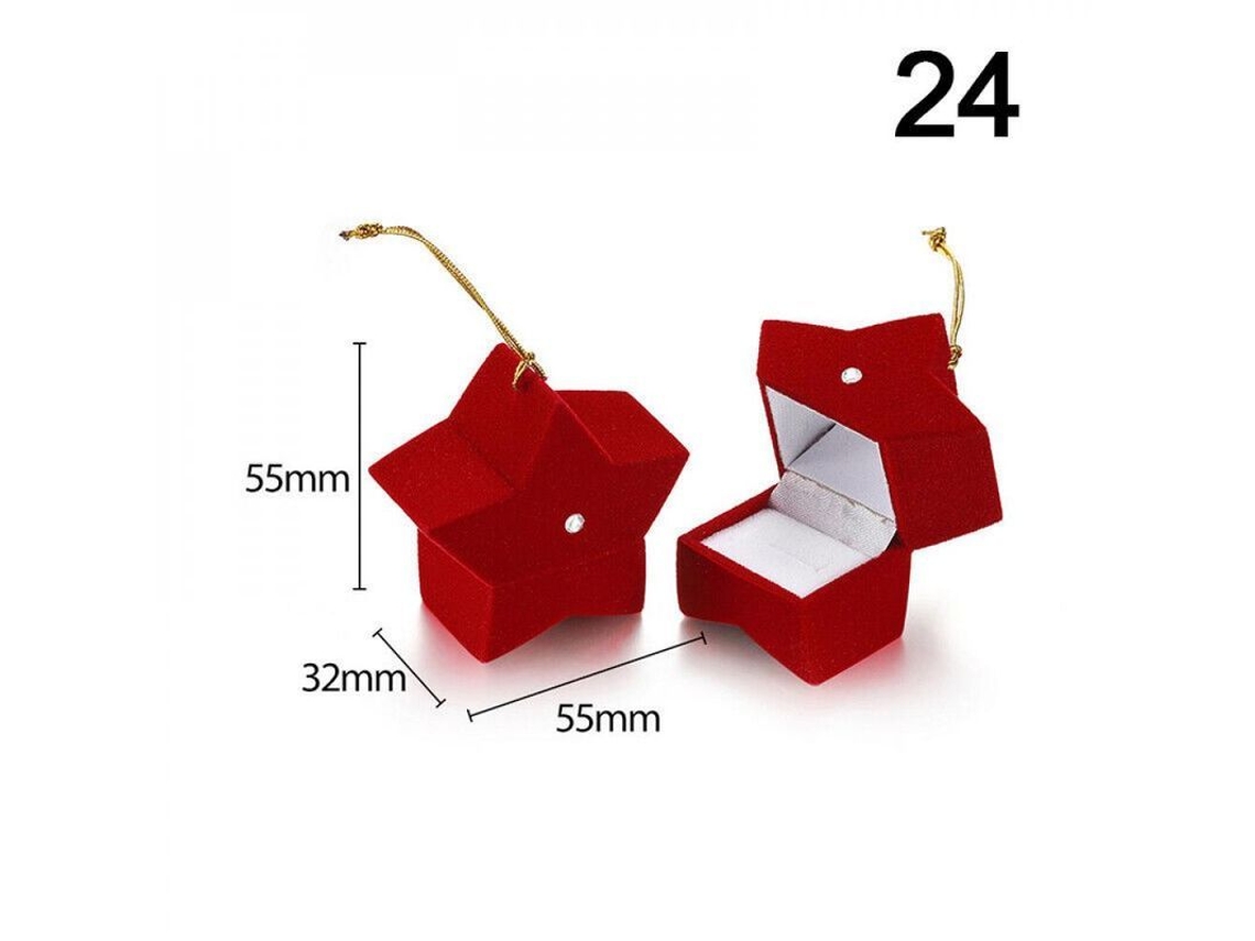 Caja De Joyería De Terciopelo Para Anillos, Pendientes, Collares Y Pulseras - Regalo Yef Veinticuatro