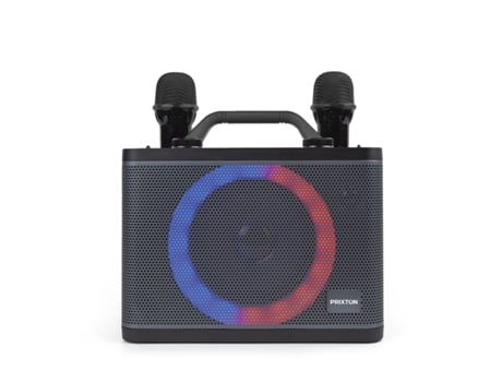Karaoke Portátil Partygo 2 Micrófonos Bluetooth USB Aux y Microsd Luz Led PRIXTON