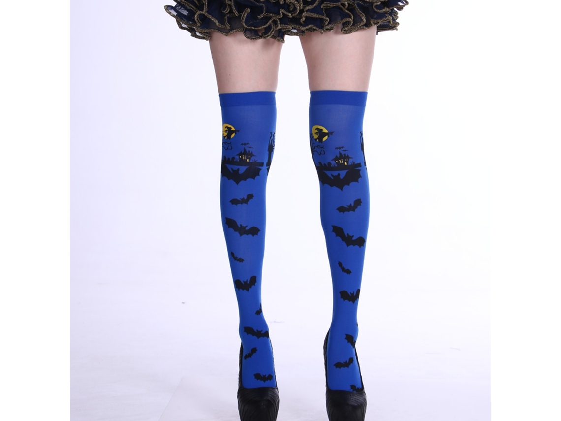 Medias de fiesta de Halloween, disfraz azul, estilo Halloween, talla única, Chennnls