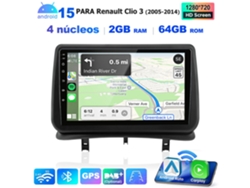 Radio Para Coche Junsun De 9 Pulgadas — Android Auto, 2 Gb + 64 Gb, Android 15 — Para Renault Clio 3 (2005–2014) — Carplay, Quad-core
