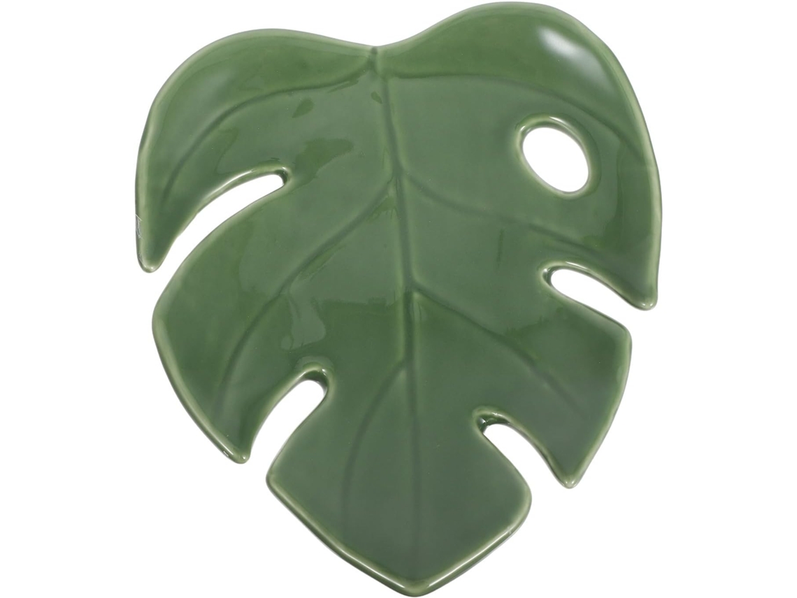 Bandeja De Cerámica Para Joyas Con Forma De Hoja De Monstera, Soporte Grande Decorativo Para Anillos, Cuenco Multiusos
