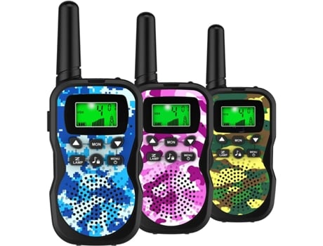 Walkie Talkies Para Niños Con Linterna Y Pantalla Lcd, Walkie Talkies De Alcance De 3 Millas, Paquete De 3 VENISYMLIS